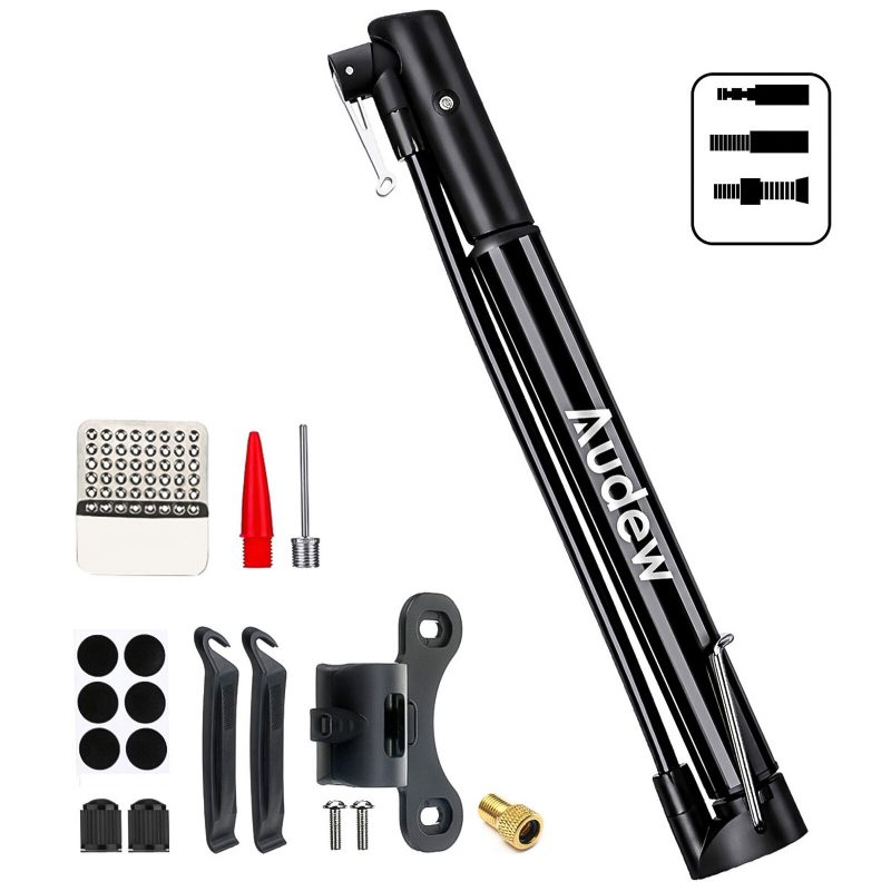 Audew 160 Psi Prenosná Mini Cyklistická Pumpa Presta & Schrader Ventil Mtb Nafukovacia 12-palcová Vzduchová Na Bicykel So Skladacou Rukoväťou Pre Horskú Cestu Bmx Bike Ball