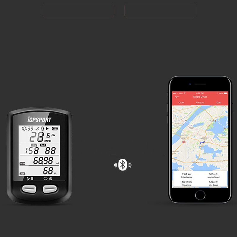 Cyklistický Počítač Igpsport Igs10s S Bezdrôtovým Bluetooth 5.0 Ant+ Monitorom Srdcového Tepu A Pripojením Snímača Rýchlosti Kadencie Vodotesný Tachometer