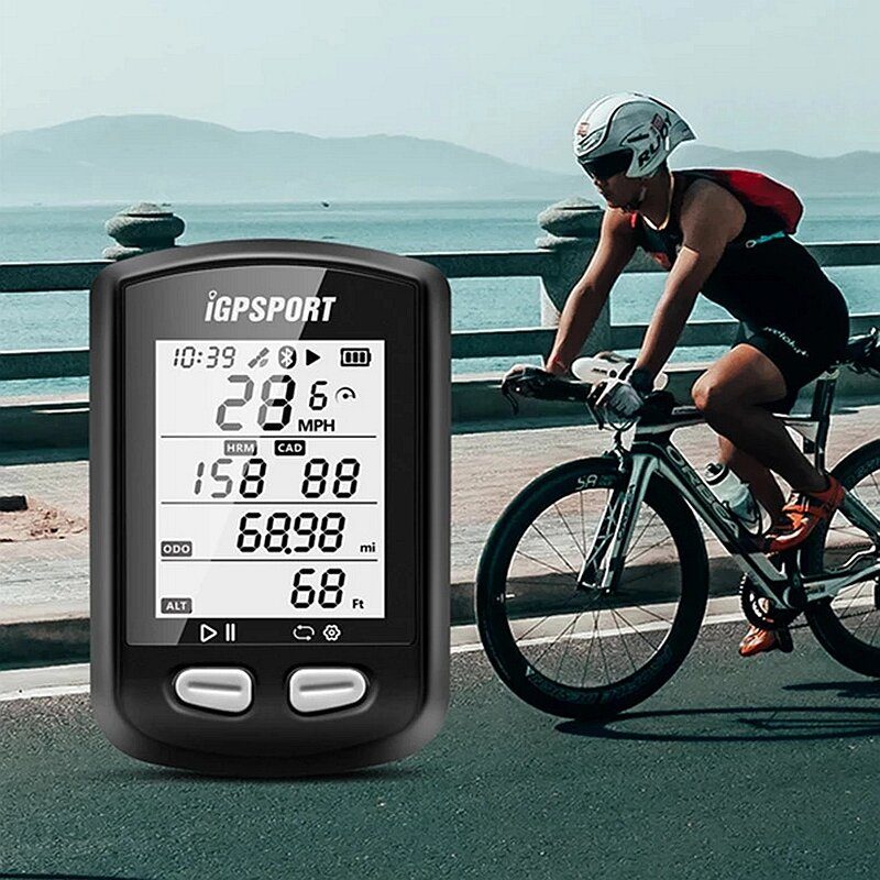 Cyklistický Počítač Igpsport Igs10s S Bezdrôtovým Bluetooth 5.0 Ant+ Monitorom Srdcového Tepu A Pripojením Snímača Rýchlosti Kadencie Vodotesný Tachometer