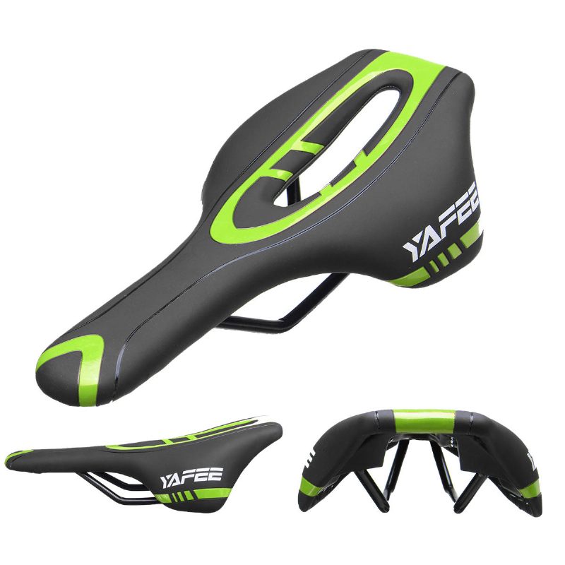Yf-1064 290 X 145 mm Priedušná Koža Extra Pohodlné Duté Sedlo Závodná Podložka Gélový Vankúš Na Bicykel Mtb Cestný