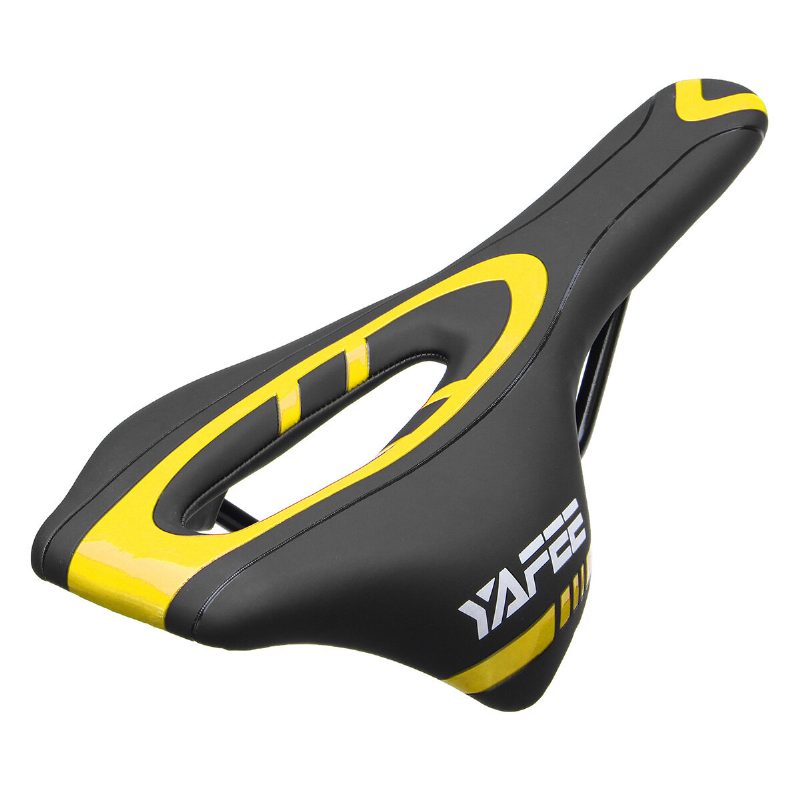 Yf-1064 290 X 145 mm Priedušná Koža Extra Pohodlné Duté Sedlo Závodná Podložka Gélový Vankúš Na Bicykel Mtb Cestný