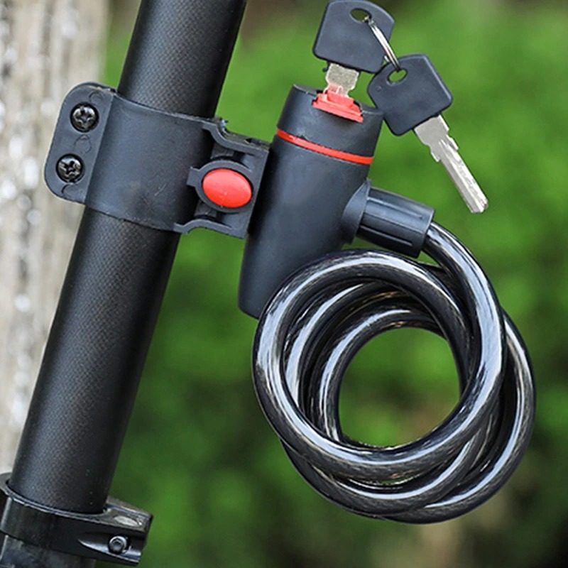 Zámok Na Bicykel Proti Krádeži Univerzálny Visiaci Na Elektrický Skúter So Špirálovým Oceľovým Káblom
